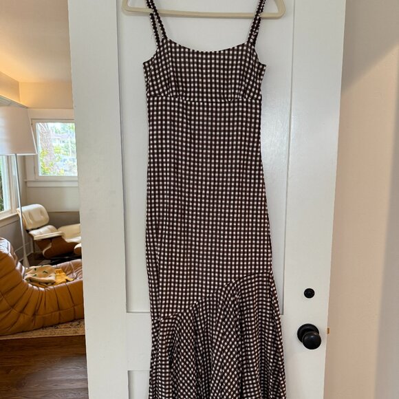 PEONY Check Holiday Midi Dress Gingham - Picture 2 of 8